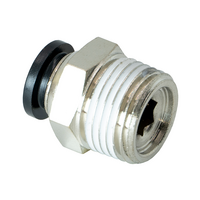 FLOFLEX COMPOSITE PUSH-IN PNEUMATIC FITTING, 8MM TUBE X 3/8" BSPT MALE REDUCER