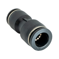 FLOFLEX COMPOSITE PUSH-IN PNEUMATIC FITTING, 1/2" TUBE X 3/8" TUBE REDUCING UNION