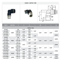 PL6-1/8PT FLOFLEX FLOFLEX COMPOSITE PUSH-IN PNEUMATIC FITTING, 6MM TUBE X 1/8" BSPT MALE 90 DEGREE REDUCING ELBOW