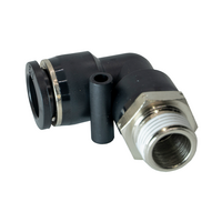 FLOFLEX COMPOSITE PUSH-IN PNEUMATIC FITTING, 1/2" TUBE X 3/8" NPT MALE 90 DEGREE REDUCING ELBOW