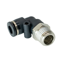 FLOFLEX COMPOSITE PUSH-IN PNEUMATIC FITTING, 1/4" TUBE X 1/4" NPT MALE 90 DEGREE REDUCING ELBOW