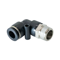 FLOFLEX COMPOSITE PUSH-IN PNEUMATIC FITTING, 3/8" TUBE X 3/8" NPT MALE 90 DEGREE REDUCING ELBOW