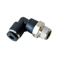 FLOFLEX COMPOSITE PUSH-IN PNEUMATIC FITTING, 4MM TUBE X 1/4" NPT MALE 90 DEGREE REDUCING ELBOW