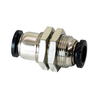 FLOFLEX COMPOSITE PUSH-IN PNEUMATIC FITTING, 5/16" TUBE UNION BULKHEAD