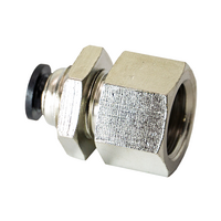 FLOFLEX COMPOSITE PUSH-IN PNEUMATIC FITTING, 4MM TUBE X 1/4" BSPT FEMALE BULKHEAD