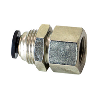 FLOFLEX COMPOSITE PUSH-IN PNEUMATIC FITTING, 4MM TUBE X 1/8" BSPT FEMALE BULKHEAD