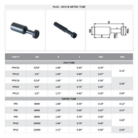 PP4 FLOFLEX FLOFLEX COMPOSITE PUSH-IN PNEUMATIC FITTING, 4MM TUBE PLUG