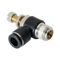 FLOFLEX COMPOSITE FLOW CONTROL, 10MM TUBE X 3/8" BSPT MALE REDUCER METER OUT - KNOB ADJUSTMENT