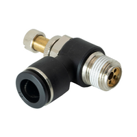 FLOFLEX COMPOSITE FLOW CONTROL, 12MM TUBE X 3/8" BSPT MALE REDUCER METER OUT - KNOB ADJUSTMENT