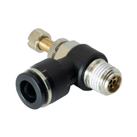 FLOFLEX COMPOSITE FLOW CONTROL, 3/8" TUBE X 1/4" NPT MALE REDUCER METER OUT - KNOB ADJUSTMENT