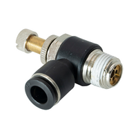FLOFLEX COMPOSITE FLOW CONTROL, 3/8" TUBE X 3/8" NPT MALE REDUCER METER OUT - KNOB ADJUSTMENT