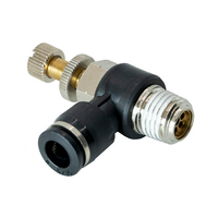 FLOFLEX COMPOSITE FLOW CONTROL, 8MM TUBE X 1/4" BSPT MALE REDUCER METER OUT - KNOB ADJUSTMENT
