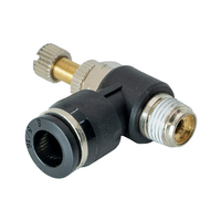 FLOFLEX COMPOSITE FLOW CONTROL, 8MM TUBE X 1/8" NPT MALE REDUCER METER OUT - KNOB ADJUSTMENT
