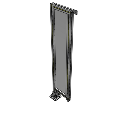 A1-1400-0300-0150-TYPFA SINGLE PANEL-LEG ON LEFT WITH TIE PLATES AND ANGLE 1400MM X 300MM  1/4" POLYCARBONATE, ASSEMBLED