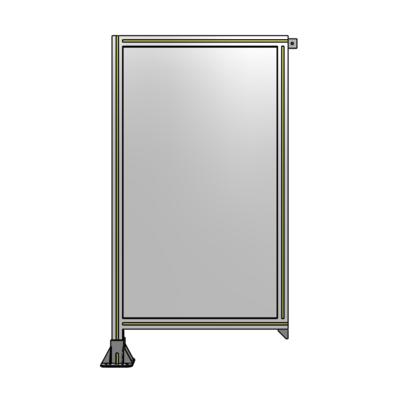 SINGLE PANEL-LEG ON LEFT WITH TIE PLATES AND ANGLE 1400MM X 750MM  1/4" POLYCARBONATE, ASSEMBLED