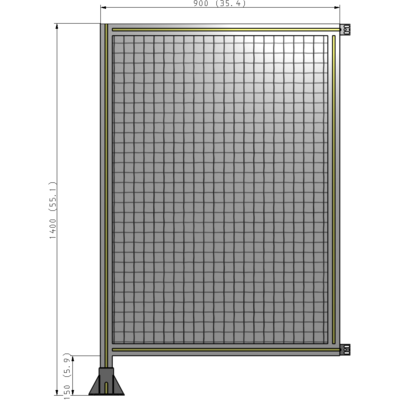 A1-1400-0900-0150-HYMFK SINGLE PANEL-LEG ON LEFT WITH HINGES 1400MM X 900MM  1" MESH, AS A KIT