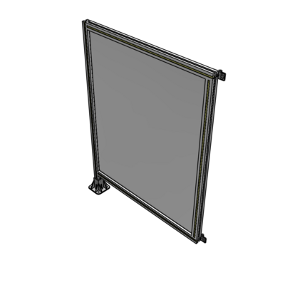 A1-1400-1050-0150-HYPFA SINGLE PANEL-LEG ON LEFT WITH HINGES 1400MM X 1050MM  1/4" POLYCARBONATE, FULLY ASSEMBLED