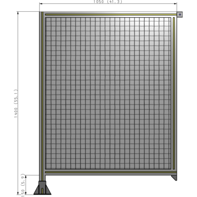 A1-1400-1050-0150-TYMFK SINGLE PANEL-LEG ON LEFT WITH TIE PLATES AND ANGLE 1400MM X 1050MM  1" MESH, AS A KIT
