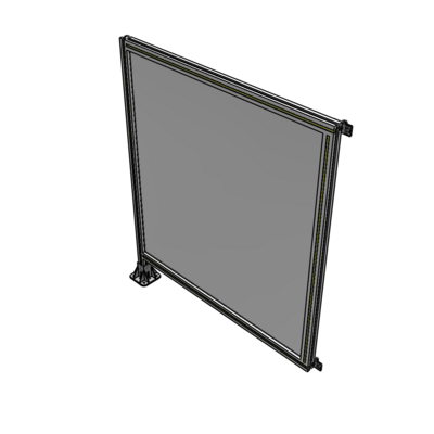 A1-1400-1200-0150-HYPFA SINGLE PANEL-LEG ON LEFT WITH HINGES 1400MM X 1200MM  1/4" POLYCARBONATE, FULLY ASSEMBLED