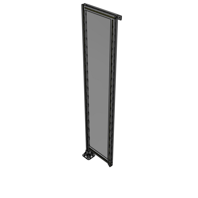 A1-2135-0450-0150-TYPFA SINGLE PANEL-LEG ON LEFT WITH TIE PLATES AND ANGLE 2135MM X 450MM  1/4" POLYCARBONATE, ASSEMBLED