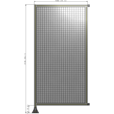 A1-2135-1050-0150-HYMFA SINGLE PANEL-LEG ON LEFT WITH HINGES 2135MM X 1050MM  1" MESH, FULLY ASSEMBLED