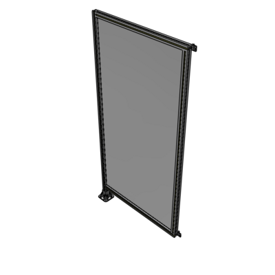 A1-2135-1050-0150-HYPFA SINGLE PANEL-LEG ON LEFT WITH HINGES 2135MM X 1050MM  1/4" POLYCARBONATE, FULLY ASSEMBLED