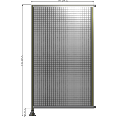 A1-2135-1200-0150-HYMFA SINGLE PANEL-LEG ON LEFT WITH HINGES 2135MM X 1200MM  1" MESH, FULLY ASSEMBLED