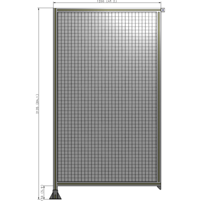 A1-2135-1200-0150-TYMFK SINGLE PANEL-LEG ON LEFT WITH TIE PLATES AND ANGLE 2135MM X 1200MM  1" MESH, AS A KIT