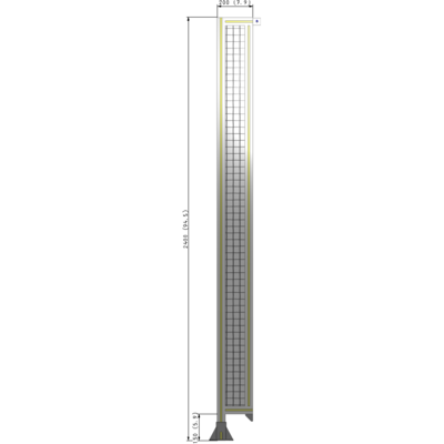 A1-2400-0200-0150-TYMFK SINGLE PANEL-LEG ON LEFT WITH TIE PLATES AND ANGLE 2400MM X 200MM  1" MESH, AS A KIT