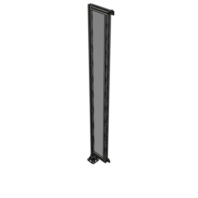 A1-2400-0300-0150-HYPFA SINGLE PANEL-LEG ON LEFT WITH HINGES 2400MM X 300MM  1/4" POLYCARBONATE, FULLY ASSEMBLED