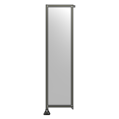 SINGLE PANEL-LEG ON LEFT WITH TIE PLATES AND ANGLE 2400MM X 600MM  1/4" POLYCARBONATE, ASSEMBLED