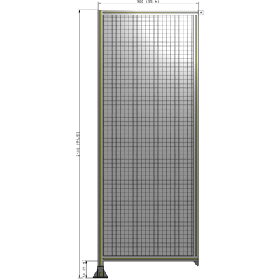 A1-2400-0900-0150-TYMFA SINGLE PANEL-LEG ON LEFT WITH TIE PLATES AND ANGLE 2400MM X 900MM  1" MESH, FULLY ASSEMBLED