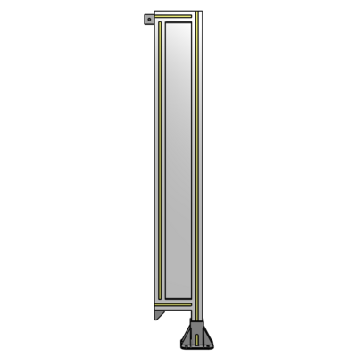SINGLE PANEL-LEG ON RIGHT WITH TIE PLATES AND ANGLE 1400MM X 200MM  1/4" POLYCARBONATE, ASSEMBLED