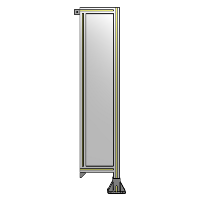 SINGLE PANEL-LEG ON RIGHT WITH TIE PLATES AND ANGLE 1400MM X 300MM  1/4" POLYCARBONATE, ASSEMBLED