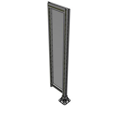 A2-1400-0300-0150-TYPFK SINGLE PANEL-LEG ON RIGHT WITH TIE PLATES AND ANGLE 1400MM X 300MM  1/4" POLYCARBONATE, AS A KIT