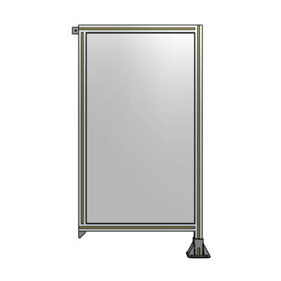 SINGLE PANEL-LEG ON RIGHT WITH TIE PLATES AND ANGLE 1400MM X 750MM  1/4" POLYCARBONATE, AS A KIT