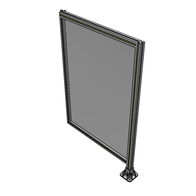 A2-1400-0900-0150-HYPFK SINGLE PANEL-LEG ON RIGHT WITH HINGES 1400MM X 900MM  1/4" POLYCARBONATE, AS A KIT