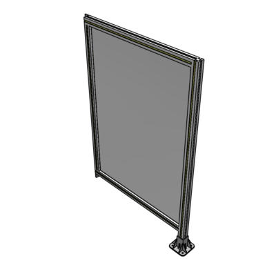 A2-1400-0900-0150-TYPFK SINGLE PANEL-LEG ON RIGHT WITH TIE PLATES AND ANGLE 1400MM X 900MM  1/4" POLYCARBONATE, AS A KIT