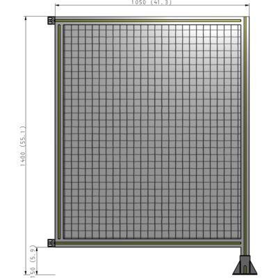 A2-1400-1050-0150-HYMFK SINGLE PANEL-LEG ON RIGHT WITH HINGES 1400MM X 1050MM  1" MESH, AS A KIT