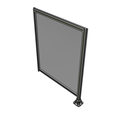 A2-1400-1050-0150-TYPFA SINGLE PANEL-LEG ON RIGHT WITH TIE PLATES AND ANGLE 1400MM X 1050MM  1/4" POLYCARBONATE, ASSEMBLED