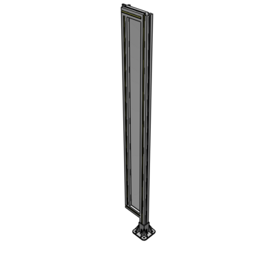 A2-1700-0200-0150-HYPFA SINGLE PANEL-LEG ON RIGHT WITH HINGES 1700MM X 200MM  1/4" POLYCARBONATE, FULLY ASSEMBLED