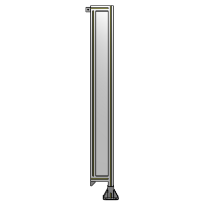 SINGLE PANEL-LEG ON RIGHT WITH TIE PLATES AND ANGLE 1700MM X 200MM  1/4" POLYCARBONATE, ASSEMBLED