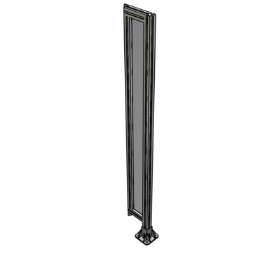 A2-1700-0200-0150-TYPFK SINGLE PANEL-LEG ON RIGHT WITH TIE PLATES AND ANGLE 1700MM X 200MM  1/4" POLYCARBONATE, AS A KIT