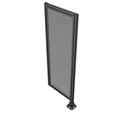 A2-1700-0600-0150-HYPFA SINGLE PANEL-LEG ON RIGHT WITH HINGES 1700MM X 600MM  1/4" POLYCARBONATE, ASSEMBLED