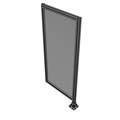 A2-1700-0750-0150-HYPFA SINGLE PANEL-LEG ON RIGHT WITH HINGES 1700MM X 750MM  1/4" POLYCARBONATE, ASSEMBLED