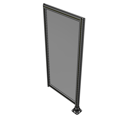 A2-1700-0750-0150-TYPFA SINGLE PANEL-LEG ON RIGHT WITH TIE PLATES AND ANGLE 1700MM X 750MM  1/4" POLYCARBONATE, ASSEMBLED
