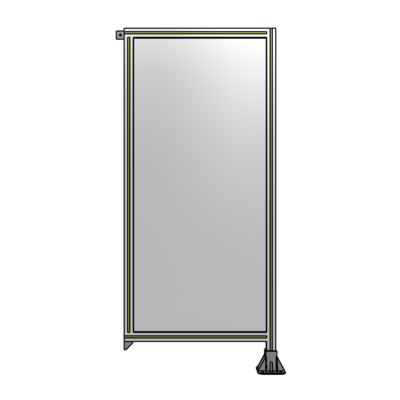 SINGLE PANEL-LEG ON RIGHT WITH TIE PLATES AND ANGLE 1700MM X 750MM  1/4" POLYCARBONATE, AS A KIT