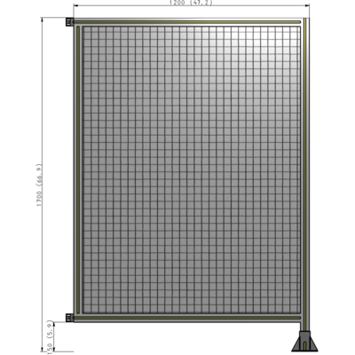A2-1700-1200-0150-HYMFK SINGLE PANEL-LEG ON RIGHT WITH HINGES 1700MM X 1200MM  1" MESH, AS A KIT