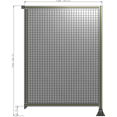 A2-1700-1200-0150-TYMFK SINGLE PANEL-LEG ON RIGHT WITH TIE PLATES AND ANGLE 1700MM X 1200MM  1" MESH, AS A KIT