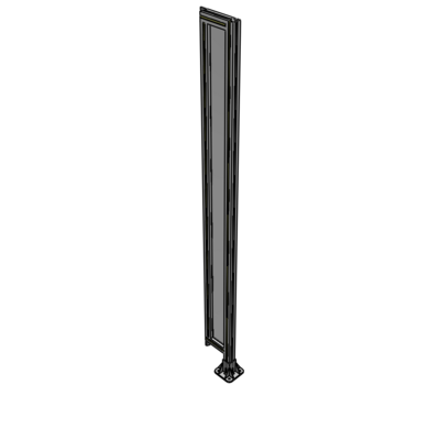 A2-2135-0200-0150-TYPFA SINGLE PANEL-LEG ON RIGHT WITH TIE PLATES AND ANGLE 2135MM X 200MM  1/4" POLYCARBONATE, ASSEMBLED